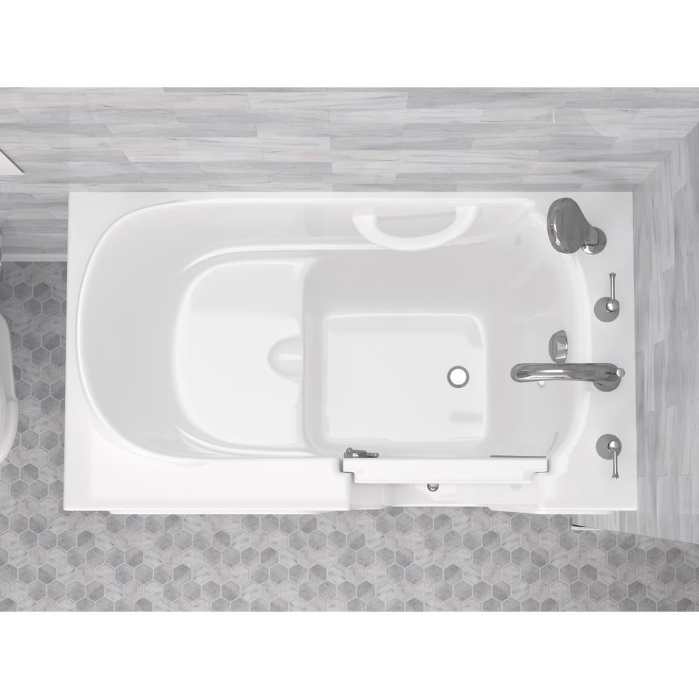 HD Series 26 in. x 46 in. Right Drain Quick Fill Walk-In Soaking Bathtub in White - Super Arbor