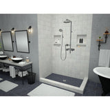 Redi Base 36 in. x 42 in. Double Threshold Shower Base with Center Drain and Polished Chrome Drain Plate - Super Arbor