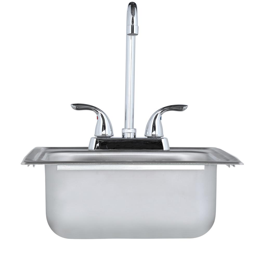 All-in-One Drop-in Stainless Steel 15 in. 2-Hole Single Bowl Bar Sink - Super Arbor
