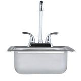 All-in-One Drop-in Stainless Steel 15 in. 2-Hole Single Bowl Bar Sink - Super Arbor