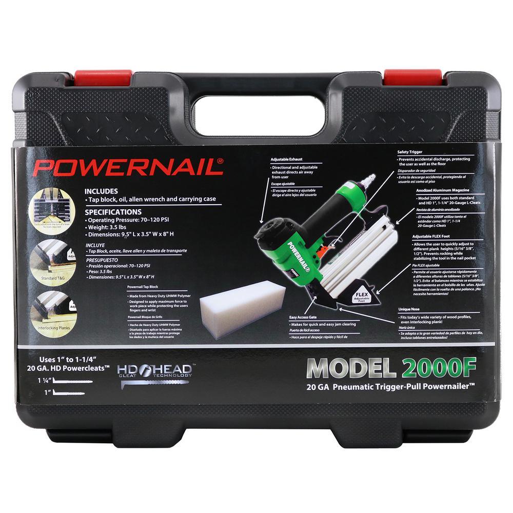 Pneumatic 20-Gauge Hardwood Flooring Trigger Pull Cleat Nailer Kit - Super Arbor
