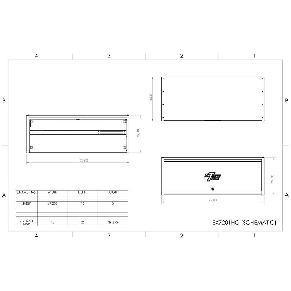 72 in. Power Workstation Professional Hutch with Stainless Steel Shelf and Work Surface in Black - Super Arbor