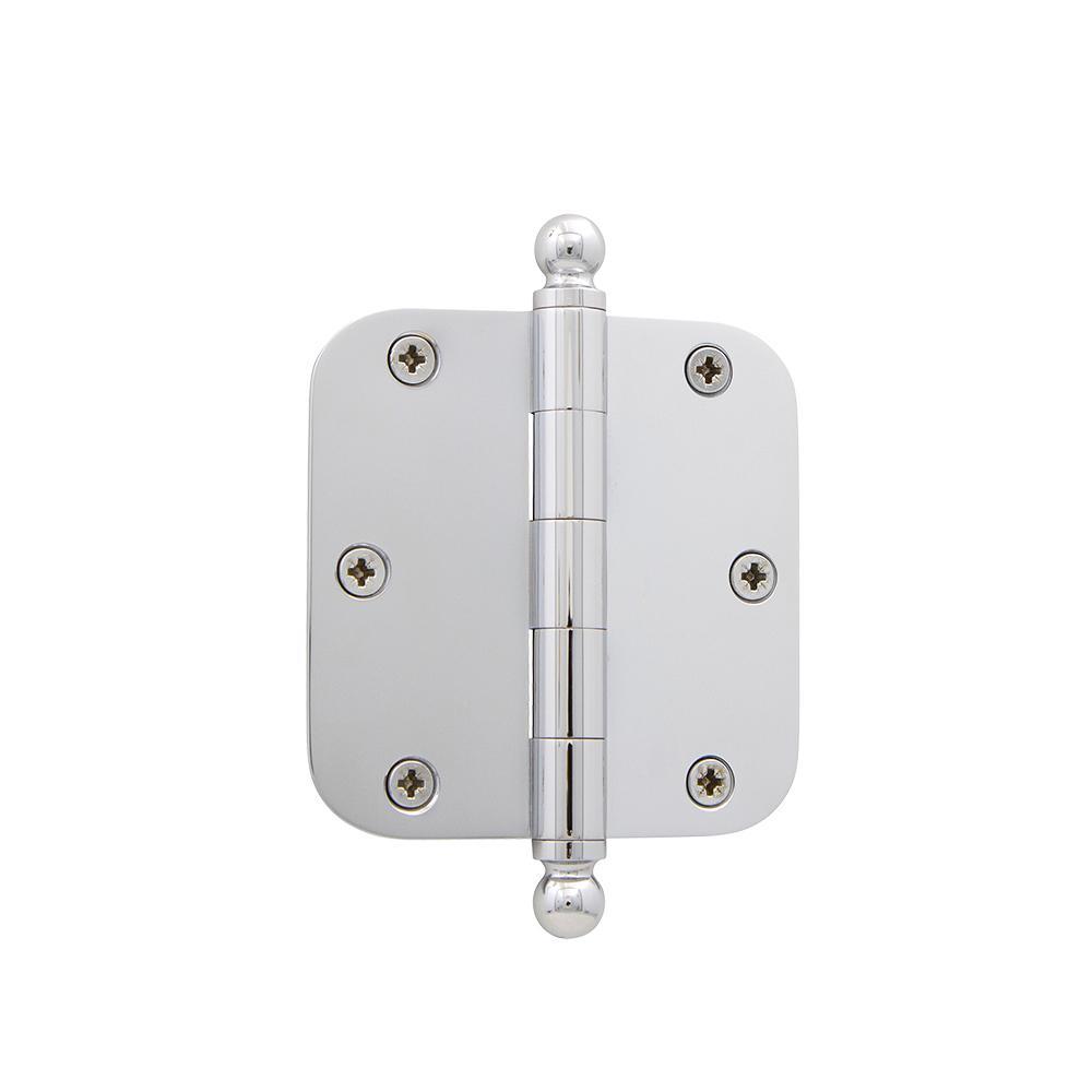Nostalgic Warehouse 3.5 in. Antique Pewter Ball Tip Residential Hinge with 5/8 in. Radius Corners - Super Arbor