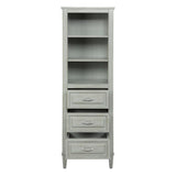 Kelly 22 in. W x 65 in. H x 15 in. D Bathroom Linen Storage Tower Cabinet in Grayish Blue - Super Arbor
