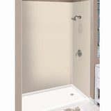 Expressions 36 in. x 60 in. x 72 in. 3-Piece Easy Up Adhesive Alcove Shower Wall Surround in White - Super Arbor