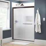 Simplicity 60 in. x 70 in. Semi-Frameless Traditional Sliding Shower Door in Nickel with Rain Glass - Super Arbor