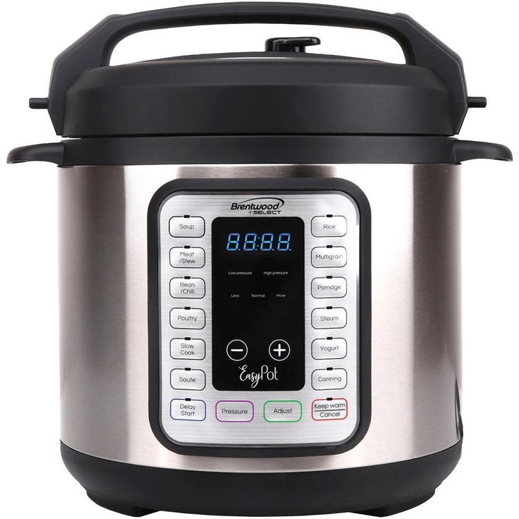 Easy Pot 6 Qt. Silver Electric Slow Cooker with LED Display