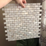 Art3d 11.7 in. x 11.5 in. Mother of Pearl Backsplash Mosaic Subway Tile in Natural White (10-Pack)