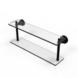 Washing Square Collection 22 in. 2-Tiered Glass Shelf in Matte Black - Super Arbor