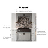 Farmhouse Apron Front Quartz Composite 34 in. Double Bowl Kitchen Sink in Black - Super Arbor