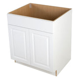 Benton Assembled 30x34.5x24 in. Sink Base Cabinet with False Drawer Front in White - Super Arbor