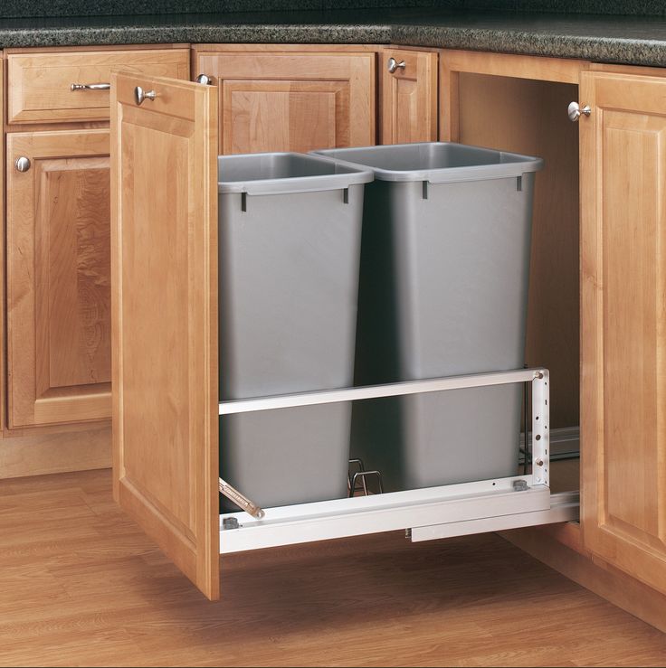 Rev-A-Shelf 50-Quart Plastic Soft Close Pull Out Trash Can