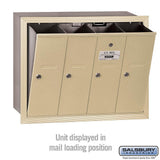 3500 Series Sandstone Recessed-Mounted Private Vertical Mailbox with 4 Doors - Super Arbor
