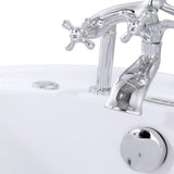 66.9 in. Acrylic Clawfoot Whirlpool Bathtub in White - Super Arbor