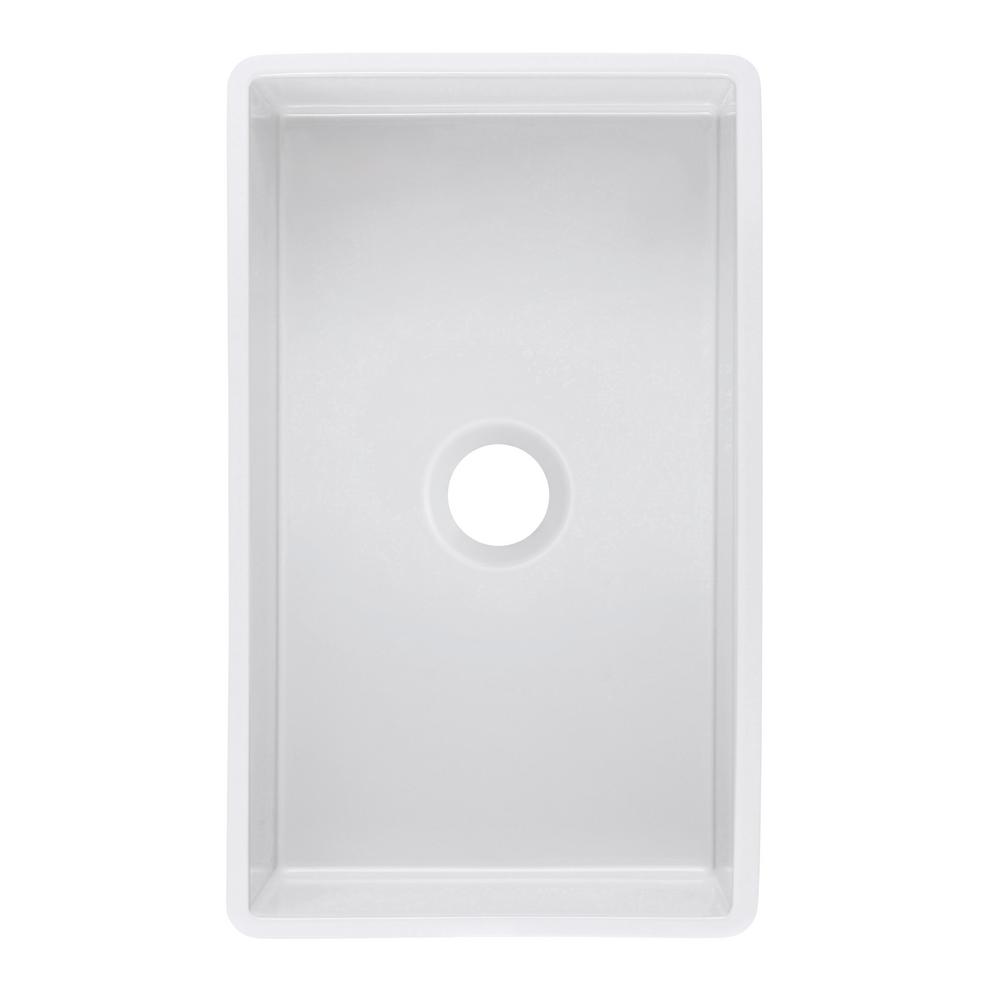 Olde London Farmhouse Fireclay 33 in. Single Bowl Kitchen Sink with Grid with Grid and Strainer
