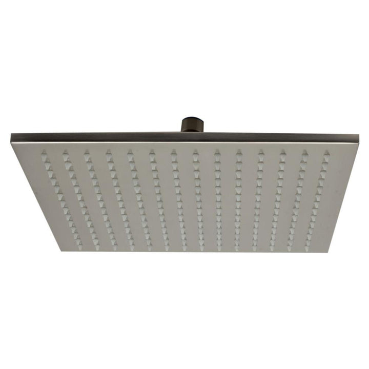 1-Spray 12 in. Single Ceiling Mount Fixed Rain Shower Head in Brushed Nickel - Super Arbor