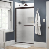 Simplicity 48 in. x 70 in. Semi-Frameless Traditional Sliding Shower Door in Bronze with Clear Glass - Super Arbor