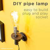 1/2 in. Black Steel Pipe 7.5 in. H Wall Sconce Lamp Kit