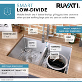 32 in. Low-Divide Double Bowl 50/50 Undermount 16-Gauge Stainless Steel Kitchen Sink - Super Arbor