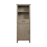 Wimsbury 24 in. W x 14 in. D x 65 in. H Single Door Linen Cabinet in Weather Oak - Super Arbor
