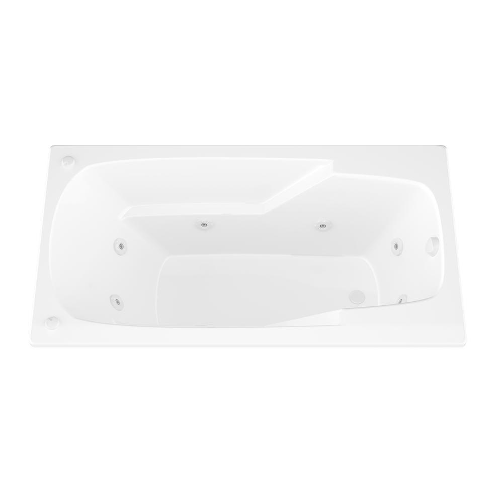 Coral 6 ft. Rectangular Drop-in Whirlpool Bathtub in White - Super Arbor
