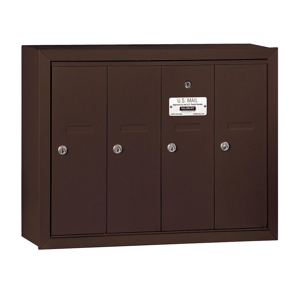 3500 Series Sandstone Surface-Mounted Private Vertical Mailbox with 4 Doors - Super Arbor