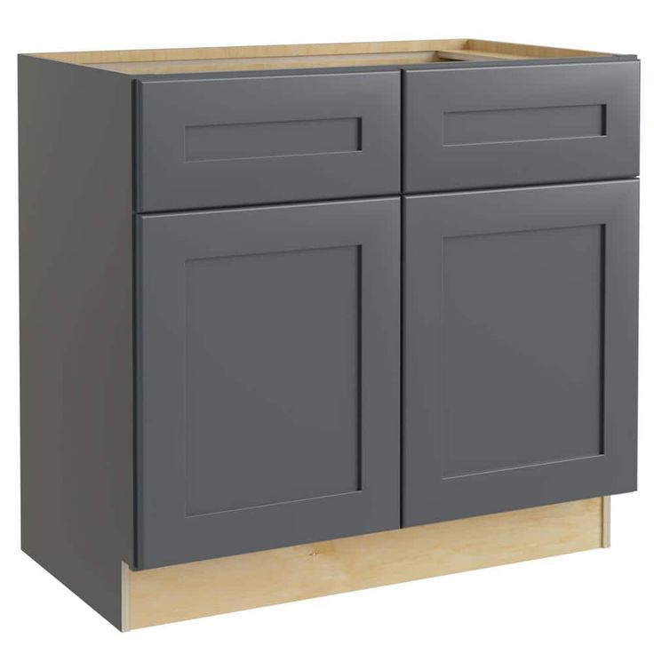 Home Decorators Collection Newport 36 in. W x 21 in. D x 34.5 in. H Assembled Plywood Sink Base Bath Cabinet in Deep Onyx with Soft Close