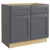 Home Decorators Collection Newport 36 in. W x 21 in. D x 34.5 in. H Assembled Plywood Sink Base Bath Cabinet in Deep Onyx with Soft Close