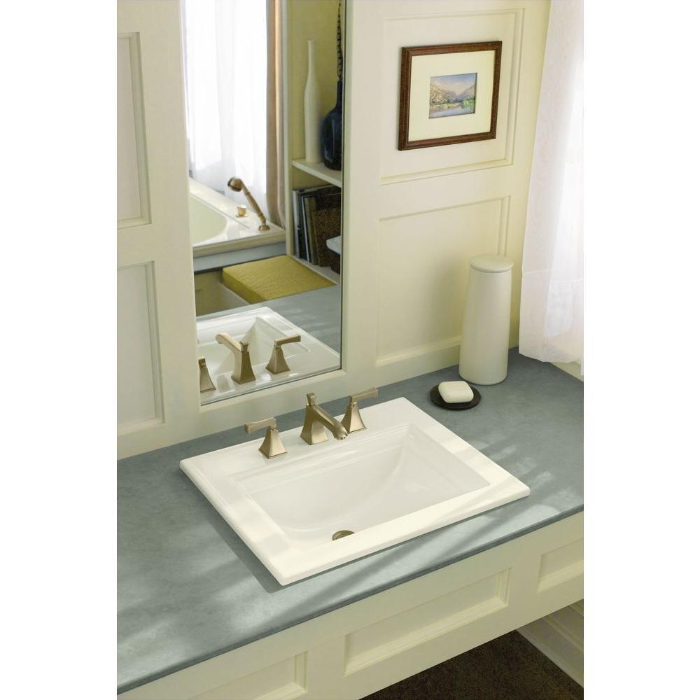 Memoirs Stately Drop-In Vitreous China Bathroom Sink in White with Overflow Drain - Super Arbor