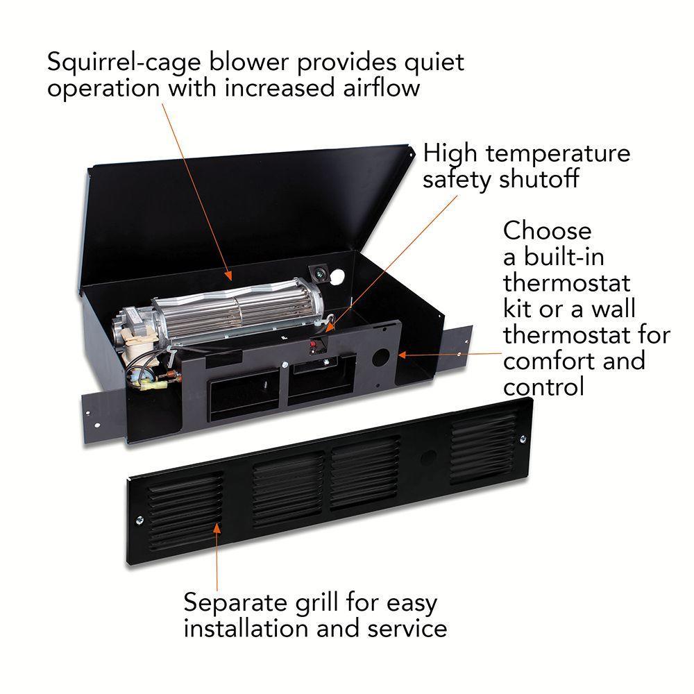 Perfectoe 1,000-Watt 240-Volt Fan-Forced Under-Cabinet Electric Heater in Black - Super Arbor