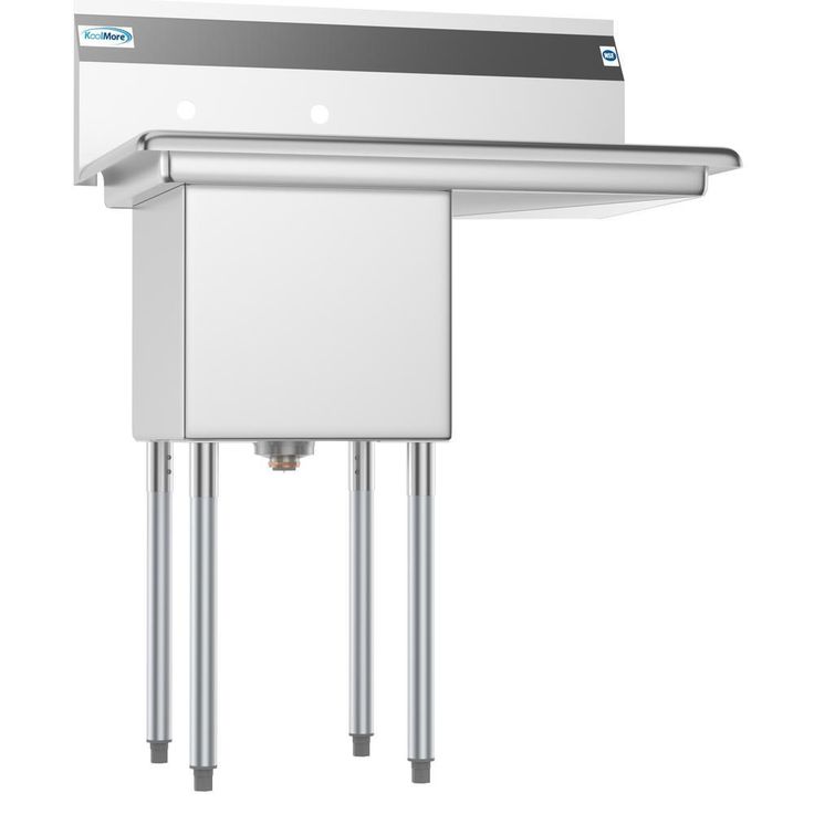 Freestanding Stainless Steel 33 in. 2-Hole Single Bowl Commercial Kitchen Sink
