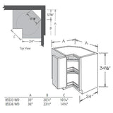 allen + roth Annscroft 36-in W x 34.5-in H x 24-in D Hazelnut Maple Lazy Susan Corner Base Semi-Custom Cabinet