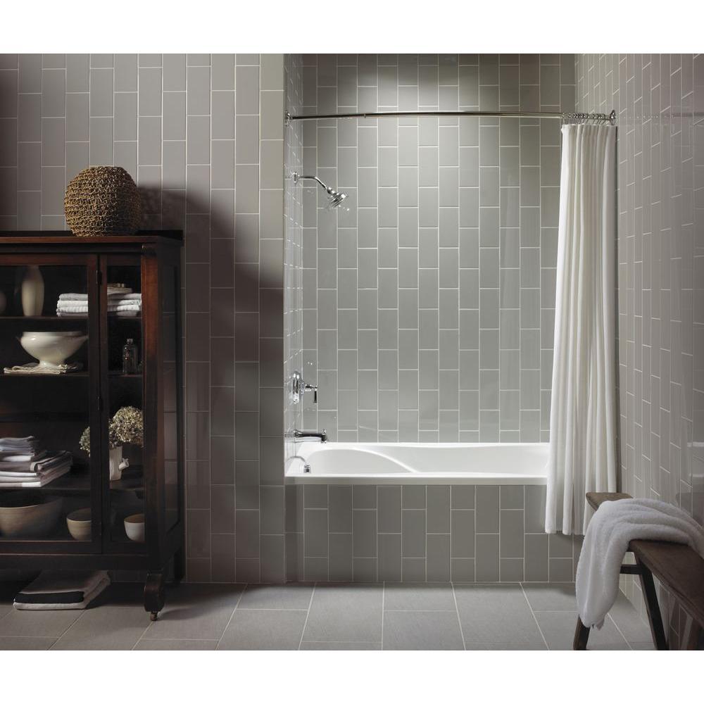 Hourglass 5 ft. Left-Hand Drain Alcove Bath Tub in White - Super Arbor