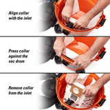 High-Efficiency Size B Dust Collection Bags for 5 to 10 Gal. RIDGID Wet/Dry Shop Vacuums, except HD06001 (2-Pack) - Super Arbor