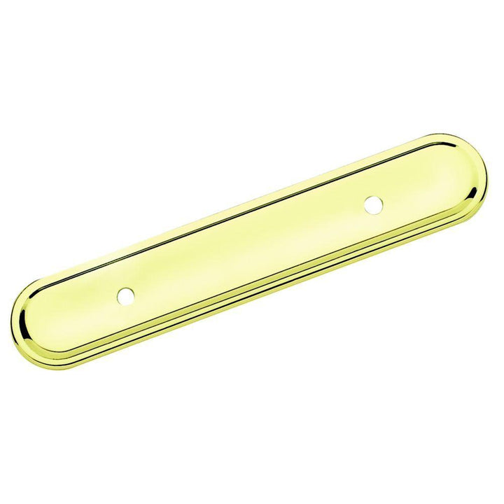 Allison Value 3 in (76 mm) Center-to-Center Polished Brass Cabinet Drawer Pull Backplate - Super Arbor
