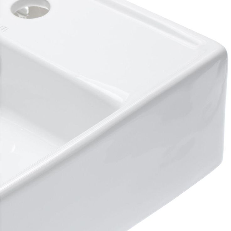Elanti Wall-Mounted Square Bathroom Sink in White