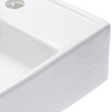 Elanti Wall-Mounted Square Bathroom Sink in White