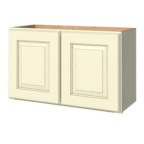 allen + roth Annscroft 30-in W x 18.125-in H x 12-in D Hazelnut Maple Door Wall Semi-Custom Cabinet