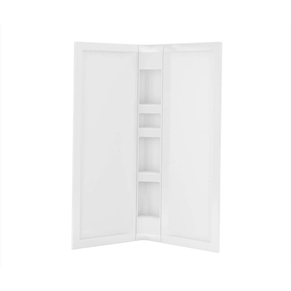 Acrylic 40 in. 40 in. x 76 in. 3-Piece Direct-to-Stud Corner Shower Surround Kit in White - Super Arbor