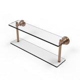 Washing Square Collection 22 in. 2-Tiered Glass Shelf in Matte Black - Super Arbor