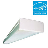 2-Light White Fluorescent Wraparound Steel Ceiling Fixture with Clear Prismatic Acrylic Lens - Super Arbor