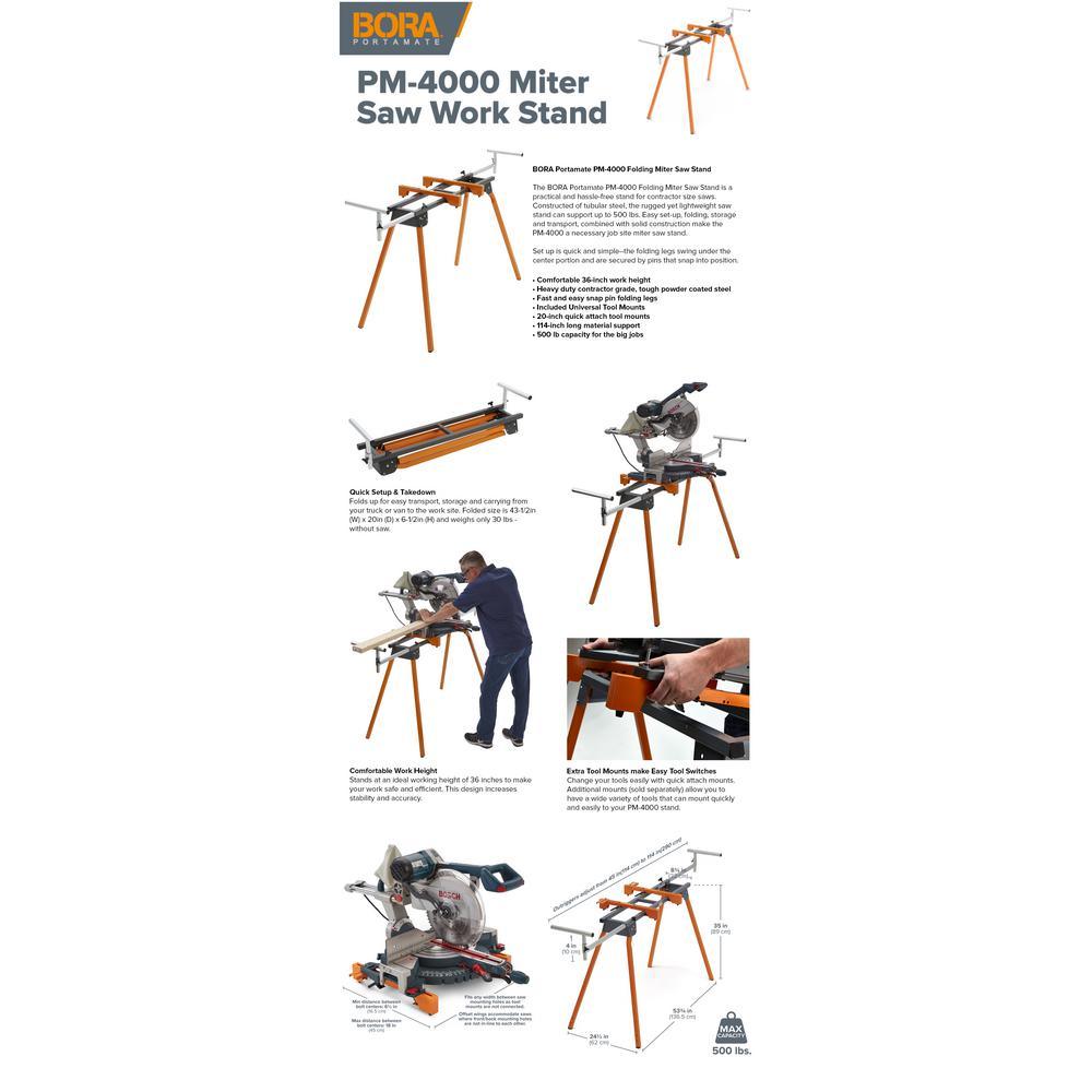 Folding Portable Miter Saw Stand - Super Arbor