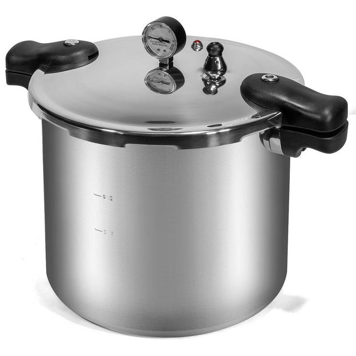 22 qt. Aluminum Pressure Cooker With Built-in Canner Pressure Dial Gauge Compatible on Gas or Electric Stove
