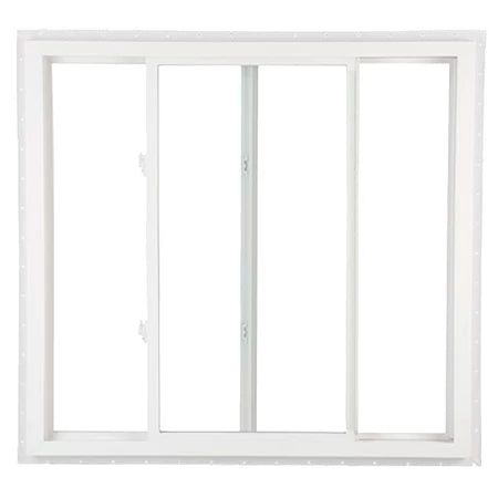 RELIABILT 150 Series New Construction 35-1/2-in x 47-1/2-in x 3-1/4-in Jamb White Vinyl Dual-pane Single Hung Window Half Screen Included