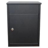 Allux 500 Black Wall Mount Locking Mail Parcel Drop Box - Super Arbor