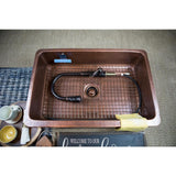 Lange Farmhouse Apron Front Pure Copper Sink 32 in. Single Bowl Kitchen Sink in Antique Copper - Super Arbor