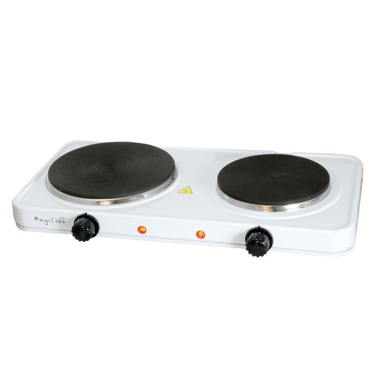 Portable 2-Burner 7.25 in. Sleek White Hot Plate with Temperature Control