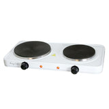 Portable 2-Burner 7.25 in. Sleek White Hot Plate with Temperature Control