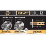 Castle Satin Nickel Electronic Single Cylinder Deadbolt with Naples Passage Lever Combo Pack