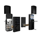 Black Touchscreen ZWave Single Cylinder Smartlock Deadbolt - Super Arbor